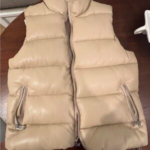 L'AGENCE Beige Puffer Vest